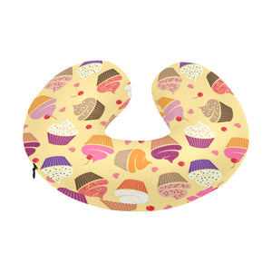 cake cupcake heart cherry pattern U-Shaped Travel Neck Pillow
