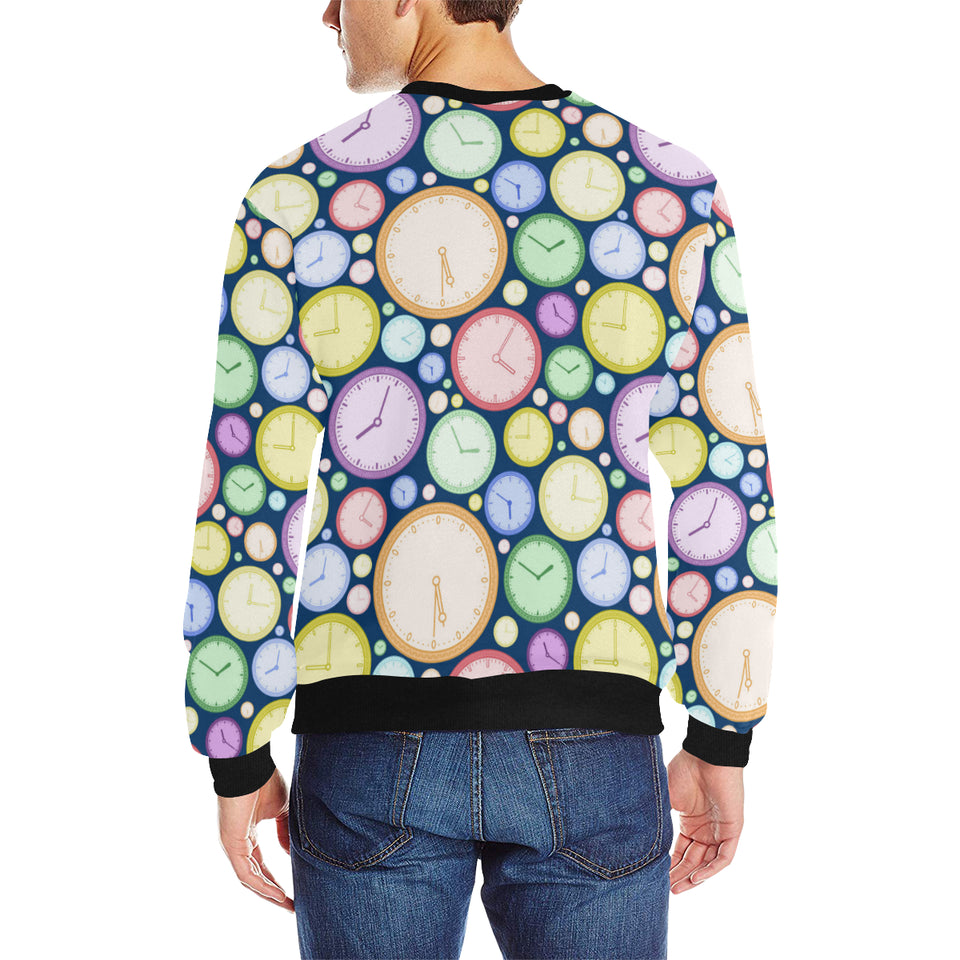 Colorful clock background Men's Crew Neck Sweatshirt