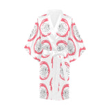 Hand drawn dragon fruit Women's Short Kimono Robe