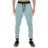 Snowflake pattern blue stripe background Unisex Casual Sweatpants