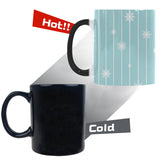 Snowflake pattern blue stripe background Morphing Mug Heat Changing Mug