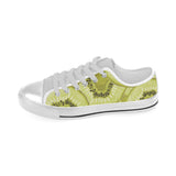 Sliced kiwi pattern Men's Low Top Canvas Shoes White