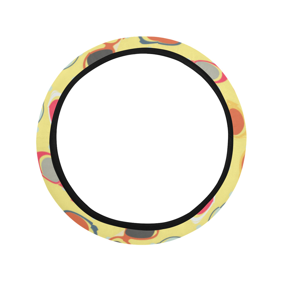 Sun Glasses Pattern Print Design 05 Car Steering Wheel Cover