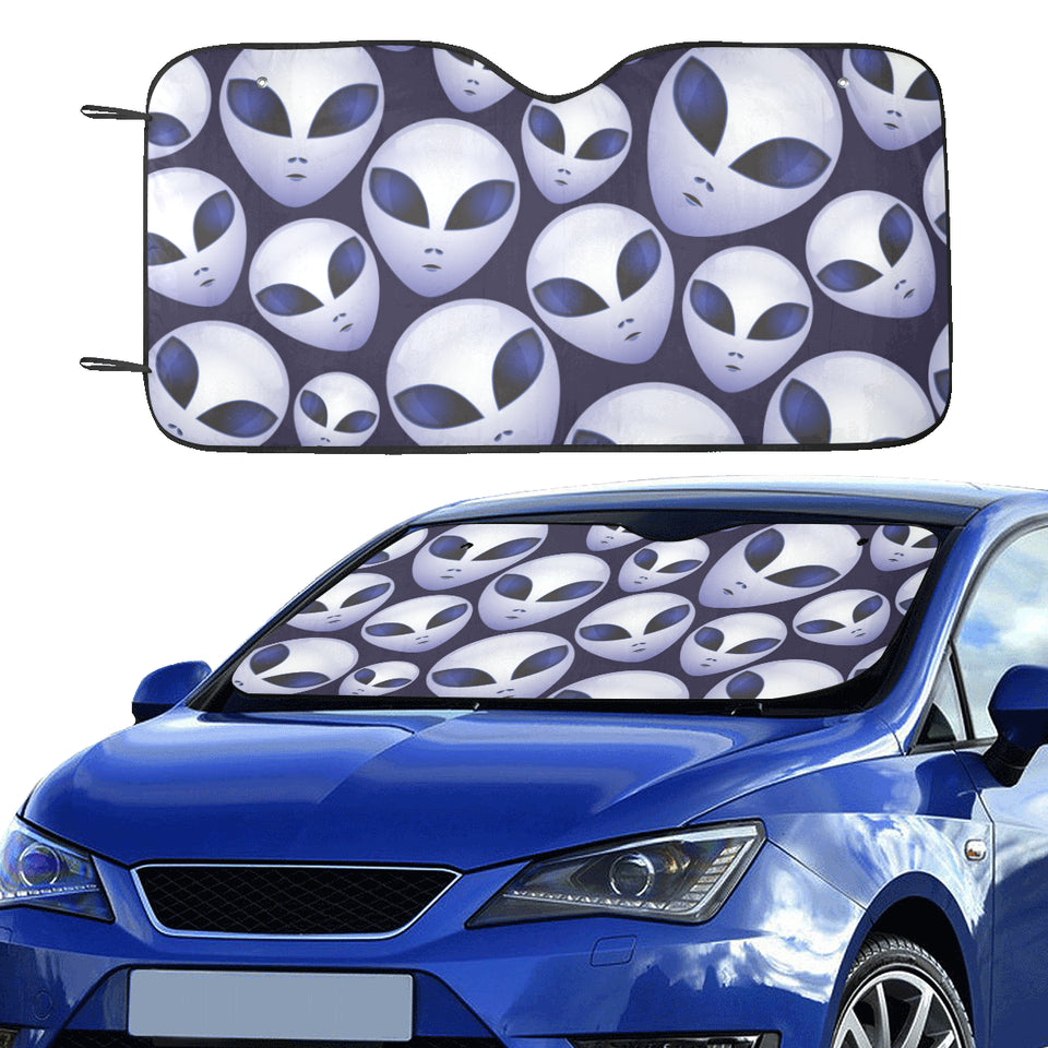 Alien Pattern Print Design 01 Car Sun Shade