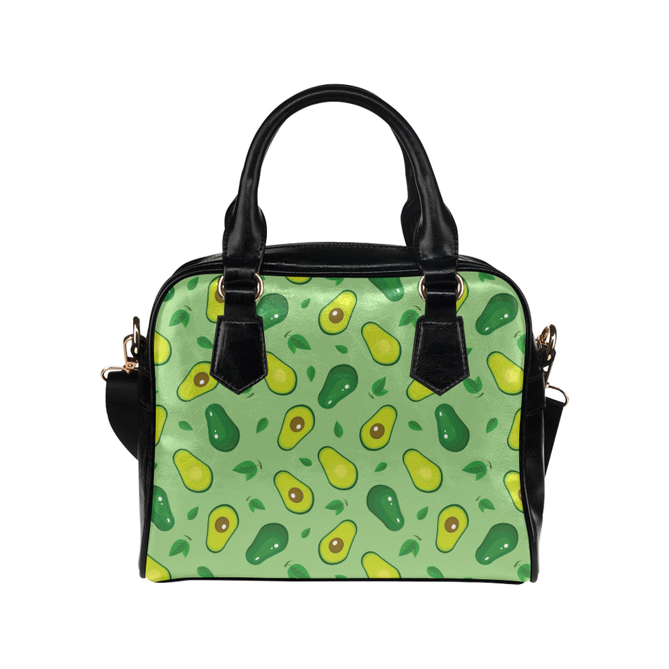 Avocado pattern green background Shoulder Handbag