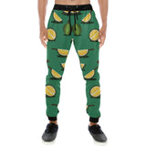 Durian pattern green background Unisex Casual Sweatpants