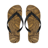 cacao beans tribal polynesian pattern background Unisex Flip Flops