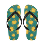 Sun green background Unisex Flip Flops