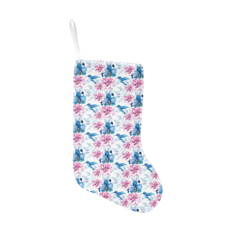 Hummingbird Pattern Print Design 02 Christmas Stocking