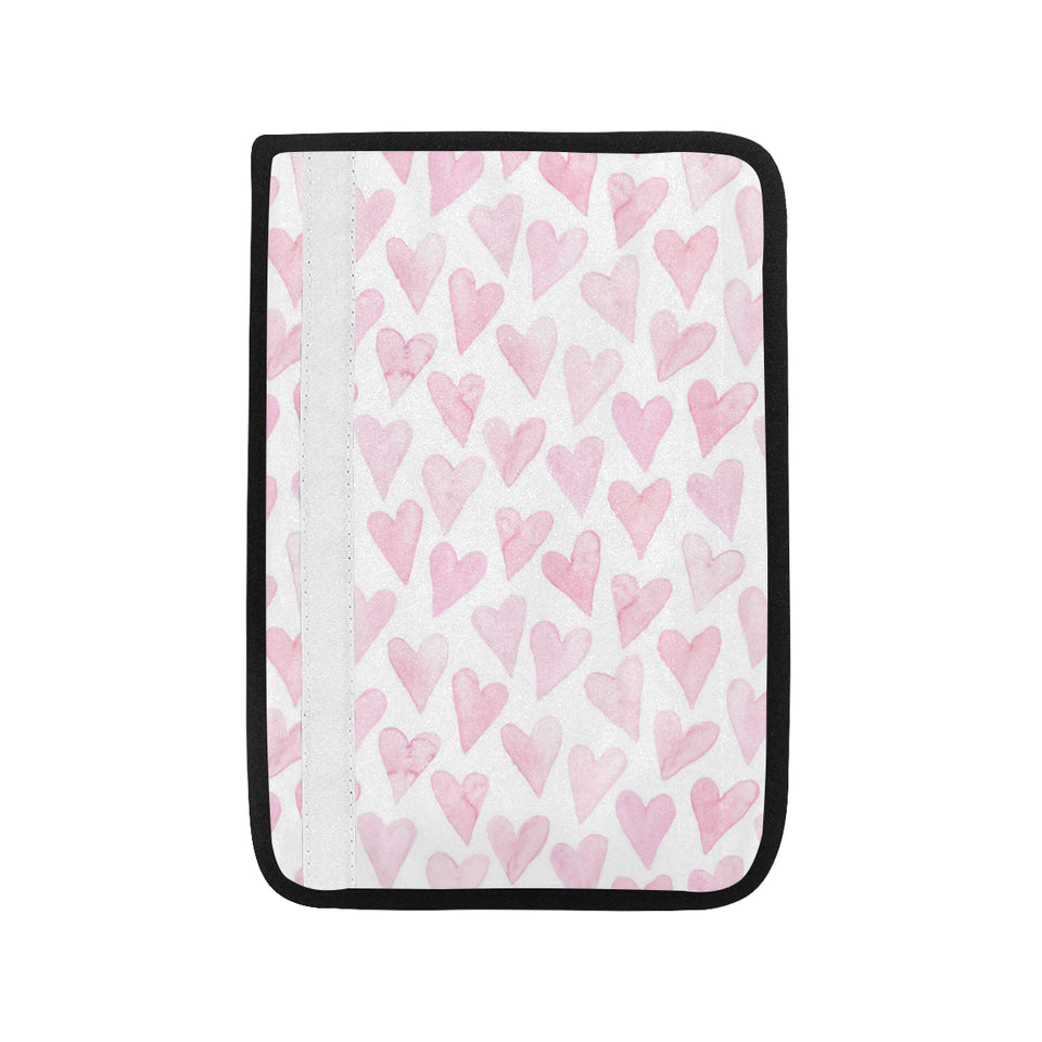 Watercolor pink heart pattern Car Seat Belt Cover