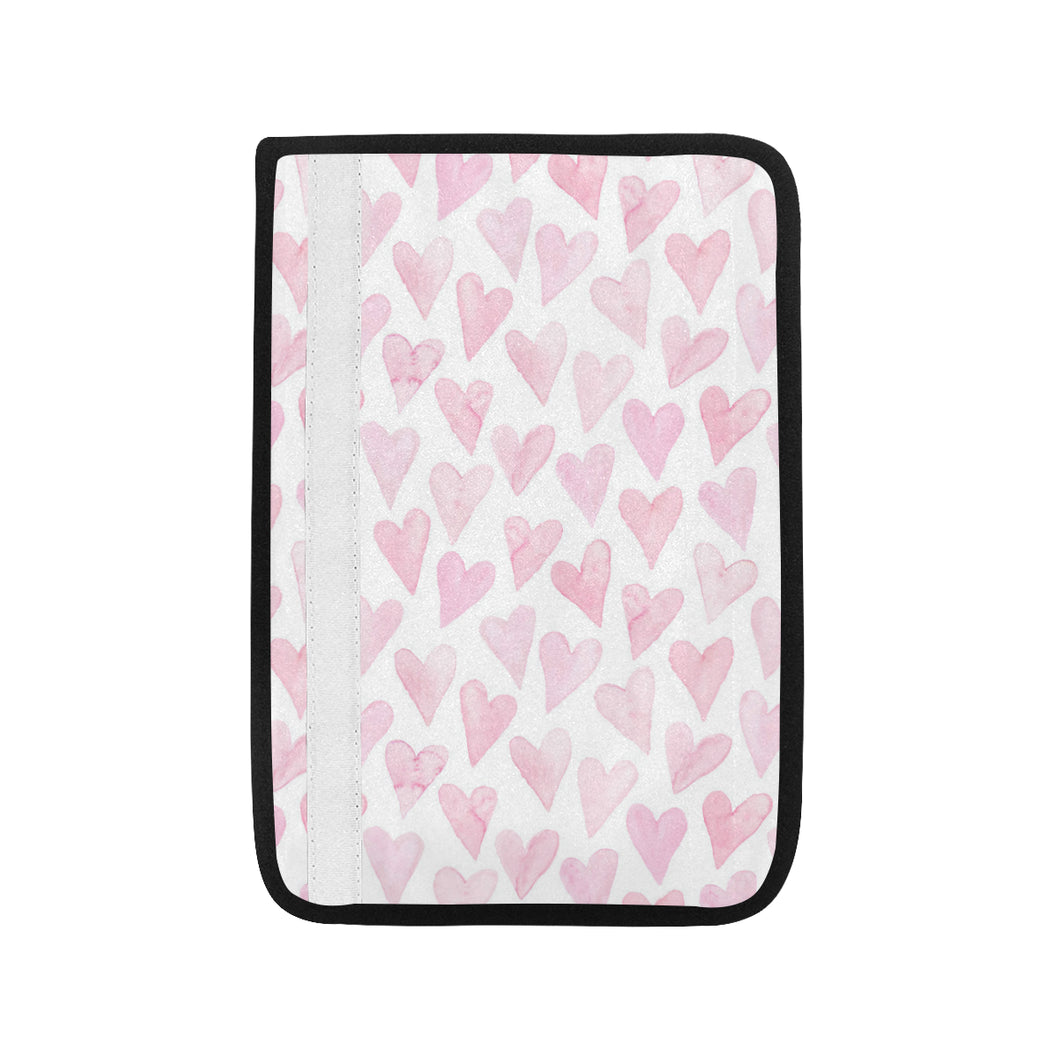 Watercolor pink heart pattern Car Seat Belt Cover