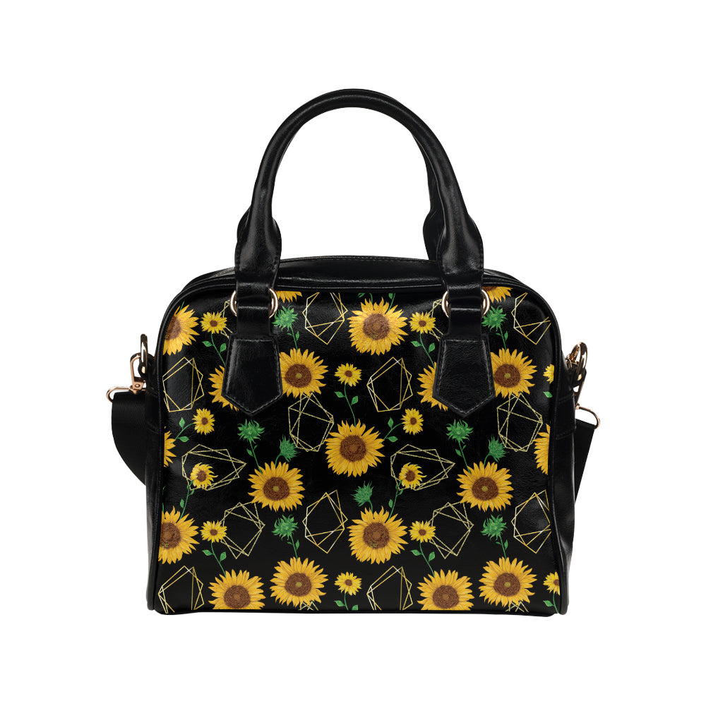 sunflower golden polygonal shapes Shoulder Handbag