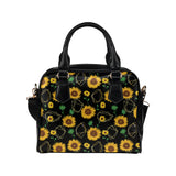 sunflower golden polygonal shapes Shoulder Handbag