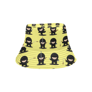 Cute ninja yellow background Unisex Bucket Hat