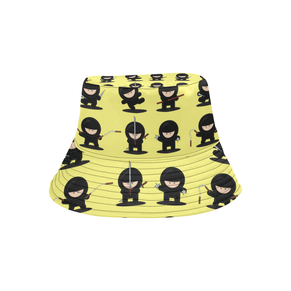 Cute ninja yellow background Unisex Bucket Hat