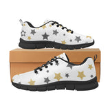 hand drawn gold black star pattern Men's Sneaker Shoes