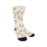 Cute beagle dog pattern background Crew Socks