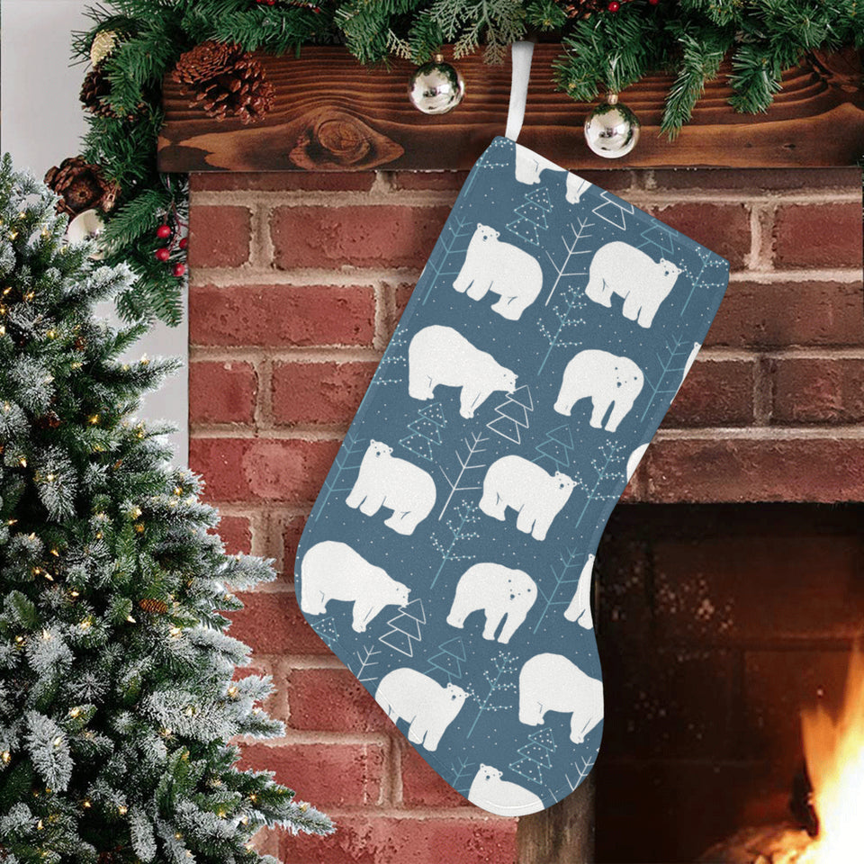 polar bear mother her child pattern Christmas Stocking