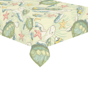 Hand drawn sea turtle fish pattern Tablecloth