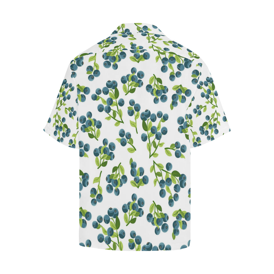 blueberry white background Men's All Over Print Hawaiian Shirt