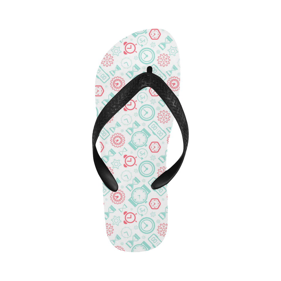 Clock time pattern blackground Unisex Flip Flops