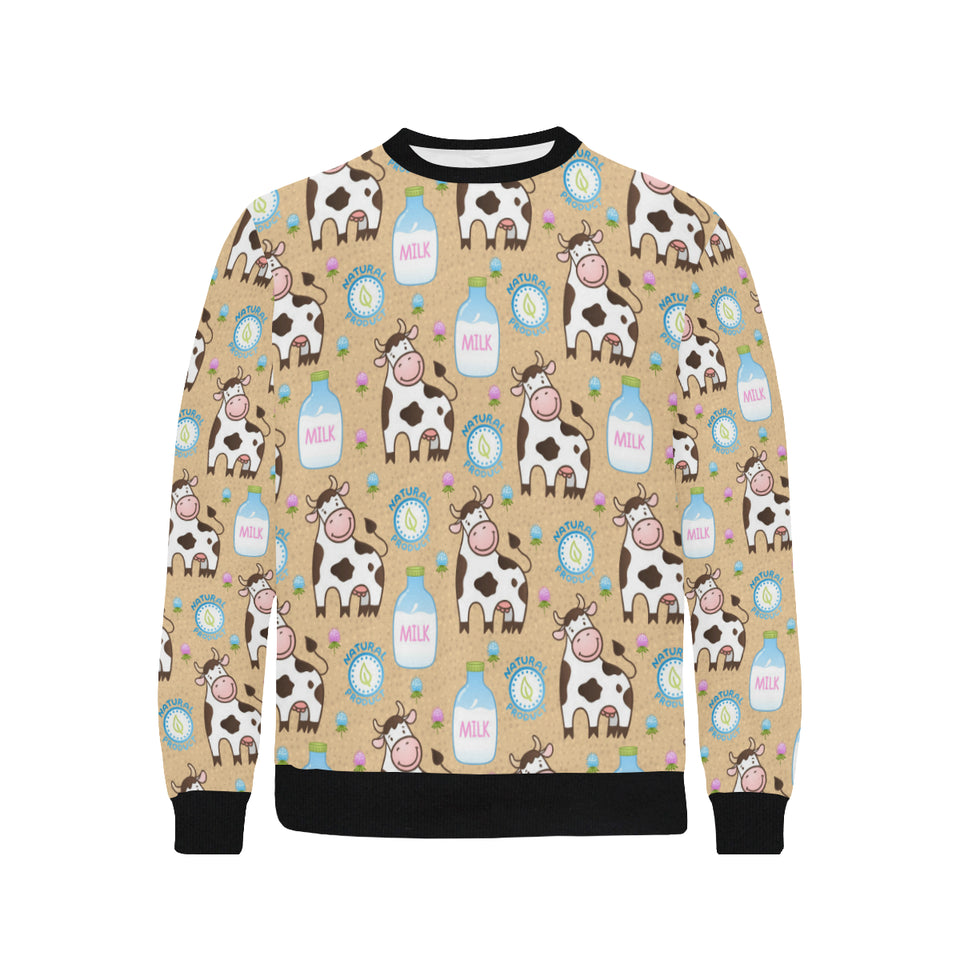 Cow bottle of milk pattern Men's Crew Neck Sweatshirt