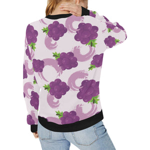Cute Grape pattern Women's Crew Neck Sweatshirt