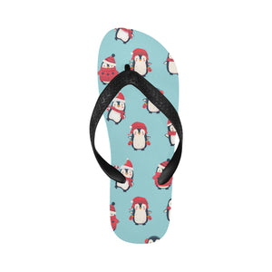 Cute penguin christmas  design pattern Unisex Flip Flops
