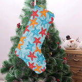 Blue red orange starfish pattern Christmas Stocking
