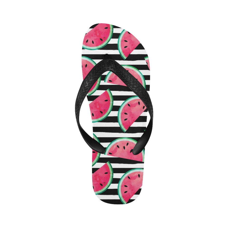 Watercolor paint textured watermelon pieces Unisex Flip Flops