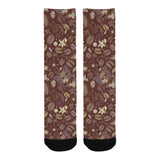 Coffee bean flower pattern Crew Socks