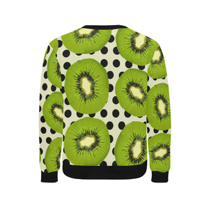 kiwi black dot background Men's Crew Neck Sweatshirt