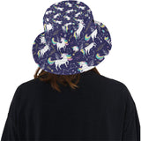 Hand drawn cute unicorn star planet Unisex Bucket Hat