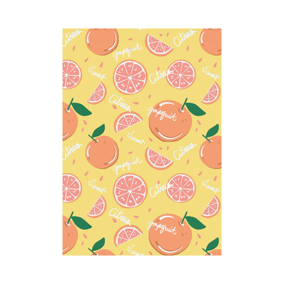 Grapefruit yellow background House Flag Garden Flag