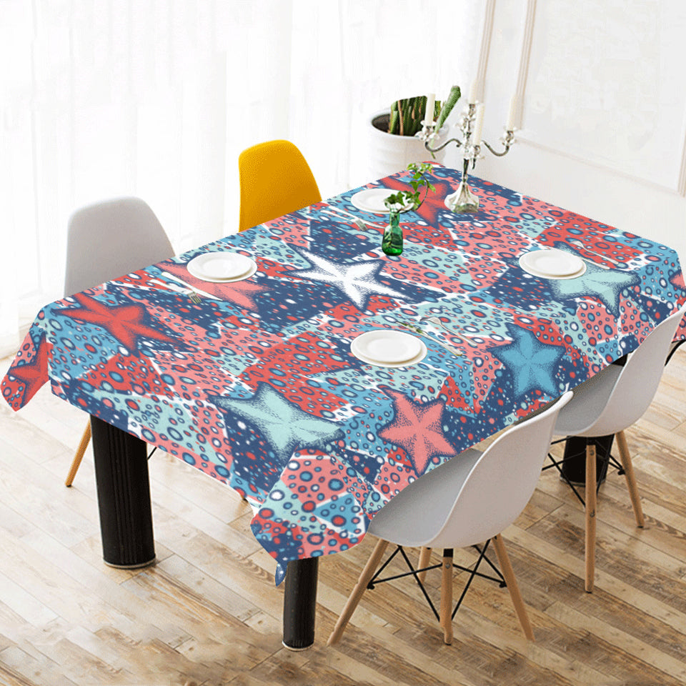 Hand drawn colorful starfish Tablecloth