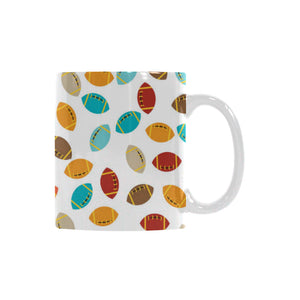 Colorful american football ball pattern Classical White Mug (Fulfilled In US)