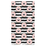 Donuts pink icing striped pattern Bath Towel