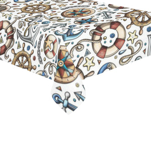 Cute nautical steering wheel anchor pattern Tablecloth