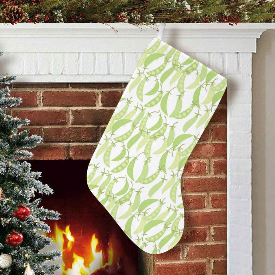 Green Peas Pattern Print Design 03 Christmas Stocking