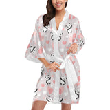 Cute panda ballon heart pattern Women's Short Kimono Robe