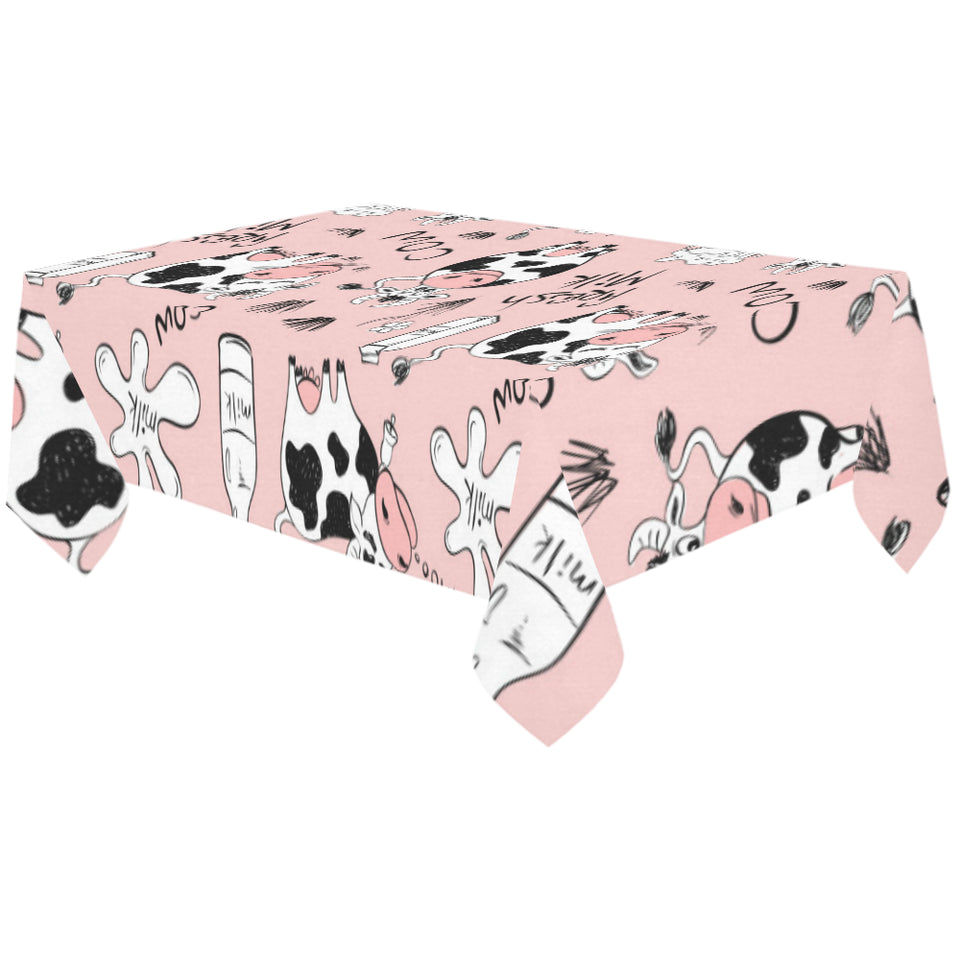 Cows milk product pink background Tablecloth