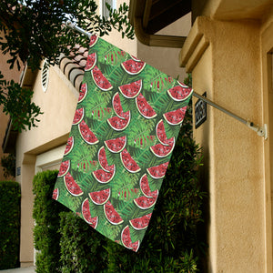 Watermelons tropical palm leaves pattern backgroun House Flag Garden Flag