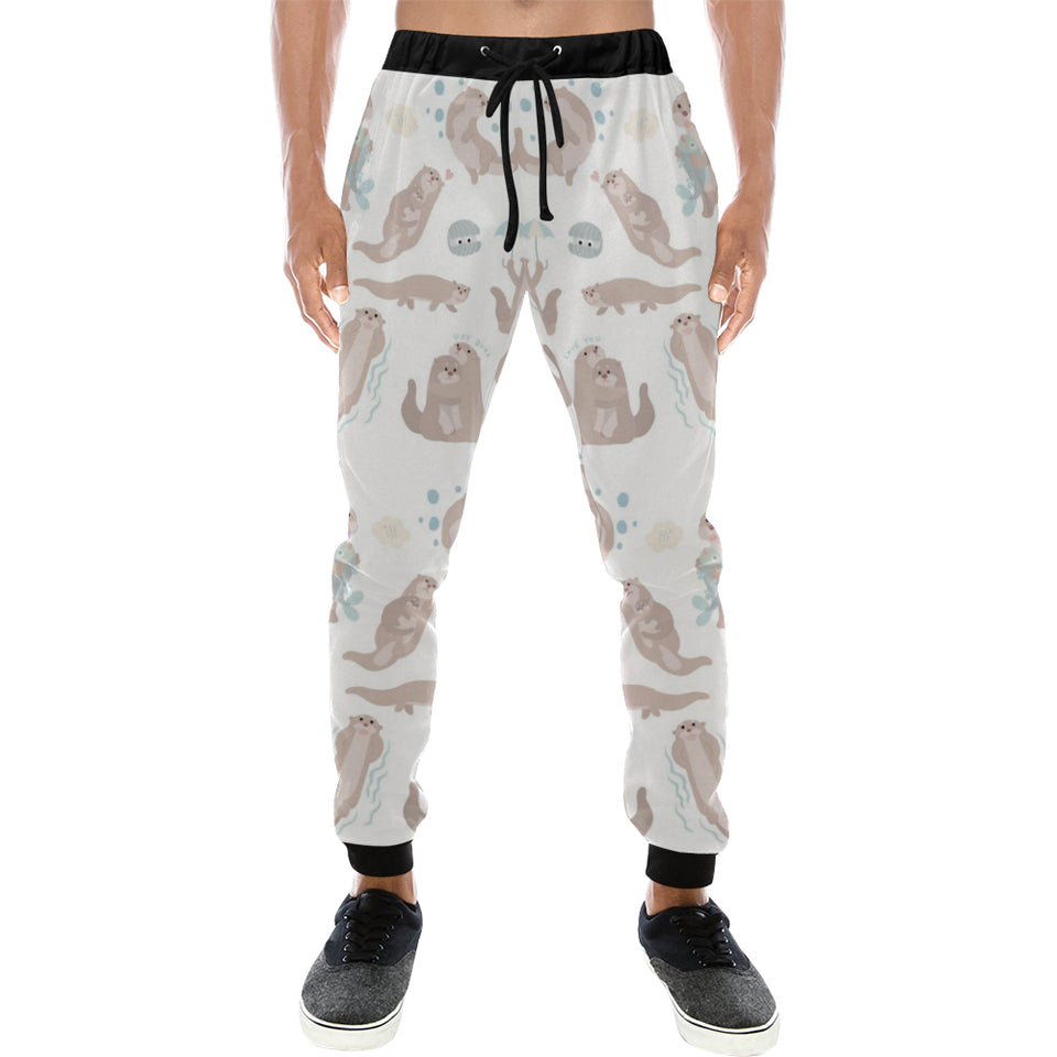 Cute sea otters pattern Unisex Casual Sweatpants