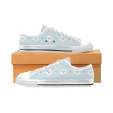 White cute pomeranian pattern Men's Low Top Shoes White