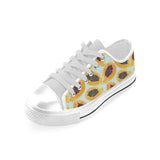 Watercolor papaya pattern Men's Low Top Shoes White