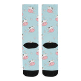 Cute cow flower pattern Crew Socks