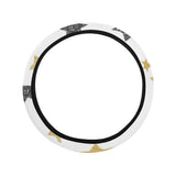 hand drawn gold black star pattern Car Steering Wheel Cover