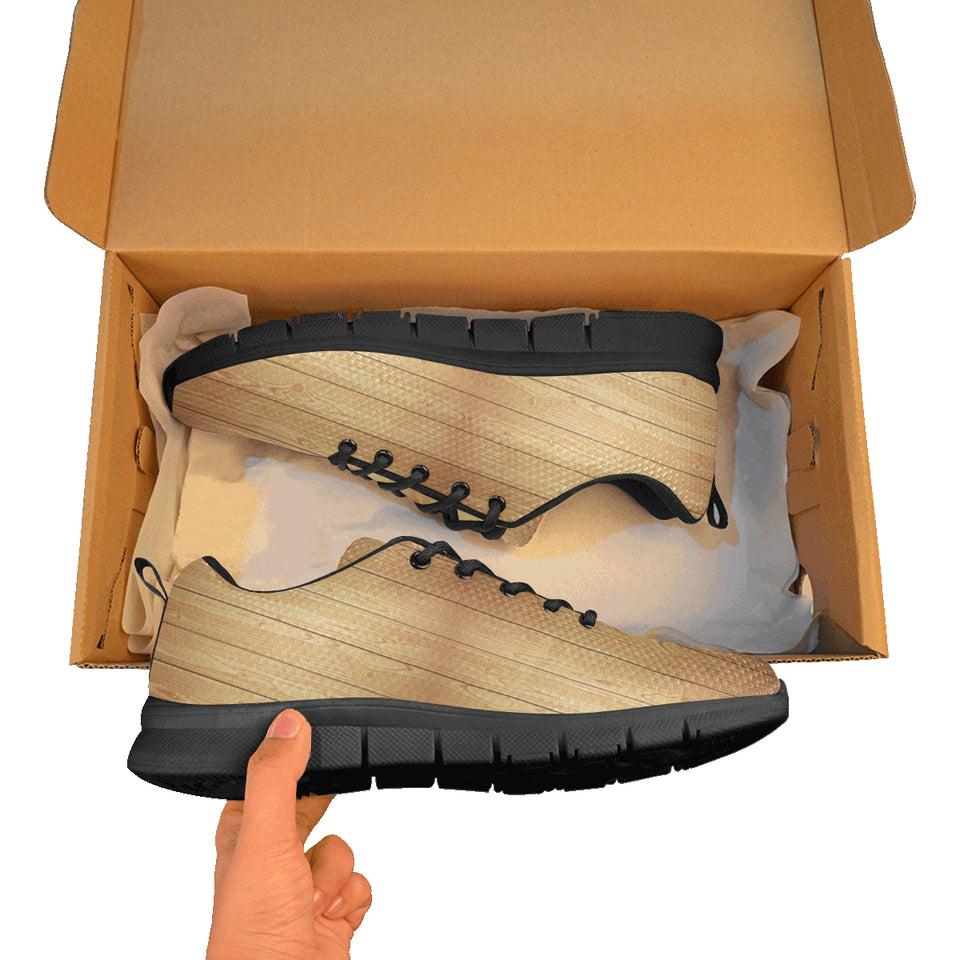Wood Printed Pattern Print Design 05 Men's Breathable Sneakers ( Model 055)
