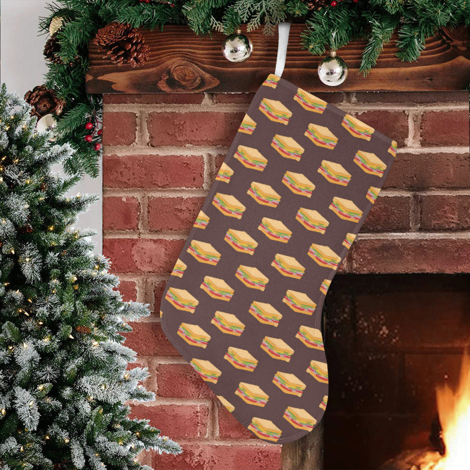 Sandwich Pattern Print Design 04 Christmas Stocking