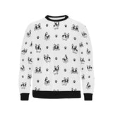 Cute french bulldog paw pattern Men's Crew Neck Sweatshirt
